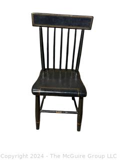 Black Painted Spindle Back Early American Side Chair