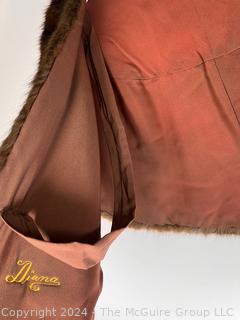 Brown Mink Fur Stole Embroidered with Previous Owners Name, Diana