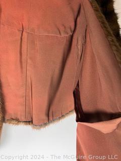 Brown Mink Fur Stole Embroidered with Previous Owners Name, Diana