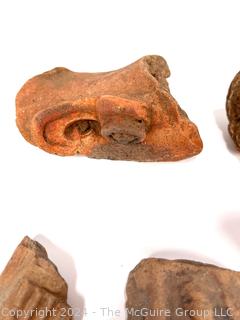 Pre-Columbian Mayan Mesoamerican Clay Artifact Fragments Featuring Heads and Faces 