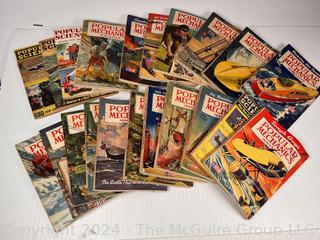 21 copies of Popular Mechanics Magazine (1940-50's)