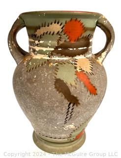 Hand Painted Etruscan Art Pottery Vase.  8" Tall