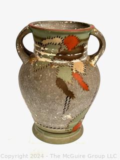 Hand Painted Etruscan Art Pottery Vase.  8" Tall