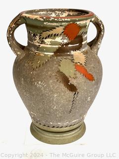 Hand Painted Etruscan Art Pottery Vase.  8" Tall