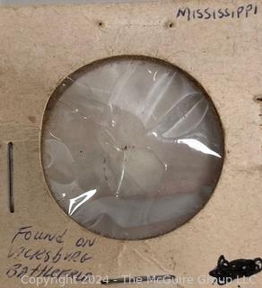 Two (2) Pipes and Civil War Button Found on Vicksburg Battlefield (Confederate Army of Mississippi)