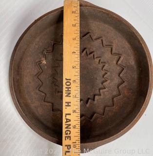 Antique Foot Rest, Desk Lamp, Cast Iron Lid and Hand Tools (Sickle and Claw)