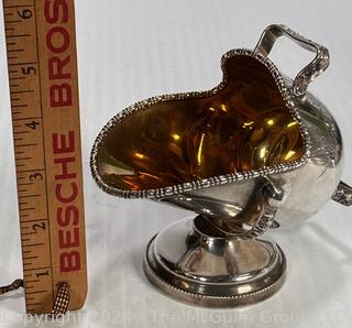 Vintage Sheffield England Hand Engraved Sugar Bowl Scuttle. No Hallmarks