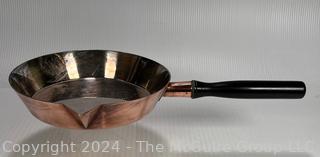 Tin Lined Copper Skillet with Side Spout. Made by Elkington and Co. England 