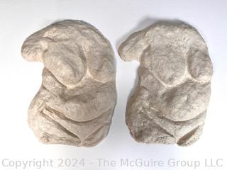 Two (2) Cast Molded Paper Female Nudes Title Venus Variations Signed by Artist Susan Grabel.