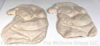 Two (2) Cast Molded Paper Female Nudes Title Venus Variations Signed by Artist Susan Grabel.