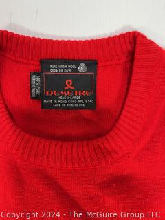 Demetre Men's Wool Knit Ski Sweater, Large