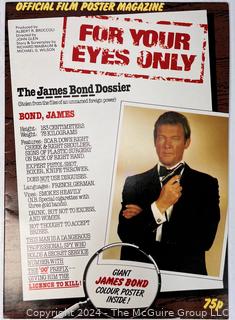 1981 "For Your Eyes Only" Movie Poster (folded) 007 James Bond Roger Moore 11 X 17"