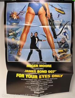 1981 "For Your Eyes Only" Movie Poster (folded) 007 James Bond Roger Moore 11 X 17"