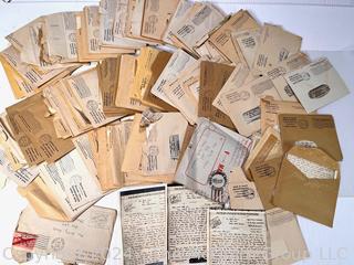 WW2 Censored Vmail Love Letters in Envelopes 