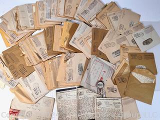 WW2 Censored Vmail Love Letters in Envelopes 