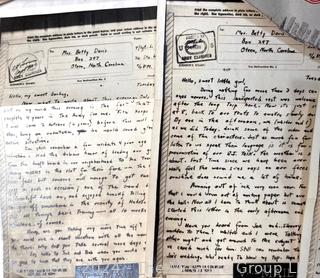 WW2 Censored Vmail Love Letters in Envelopes 