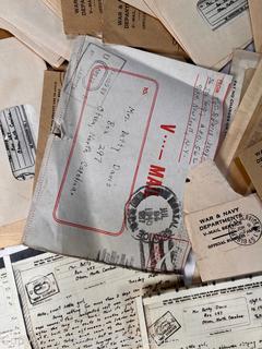 WW2 Censored Vmail Love Letters in Envelopes 