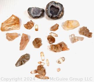 Collection of Arkansas Diamond Quartz Specimens and a Geode