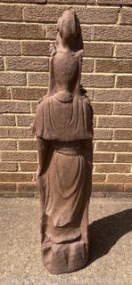 Asian Goddess Terracotta Pottery Garden Statue. 41" Tall