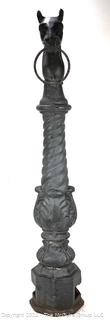 Metal Horse Head with Ring Hitching Post. 36" Tall