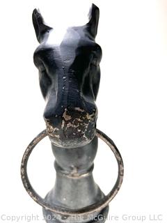 Metal Horse Head with Ring Hitching Post. 36" Tall