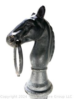 Metal Horse Head with Ring Hitching Post. 36" Tall