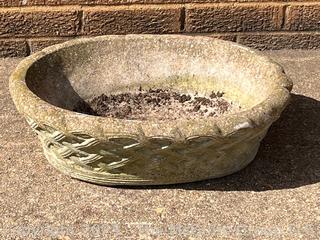 Cement Basket Shaped Garden Planter. 19 x 12 x 6" Tall