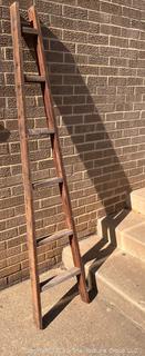 Primitive Wood Decorative Ladder Shelf. 71" Tall