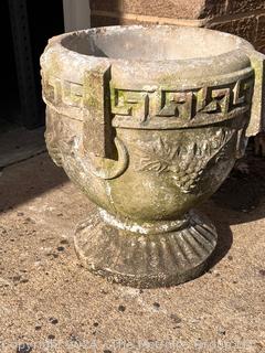 Cement Garden Urn Planter. 13 x 14"