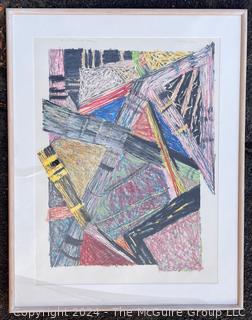 Framed and Matted Abstract on Paper Signed Lower Right Mark Williams. 1999 38 x 48"