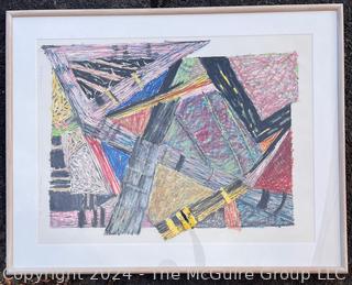 Framed and Matted Abstract on Paper Signed Lower Right Mark Williams. 1999 38 x 48"