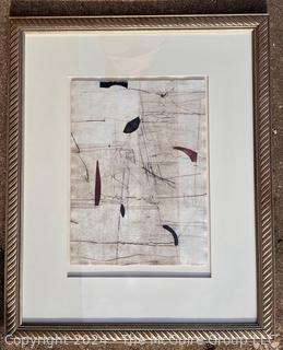 Framed and Matted Abstract on Paper Signed Lower Right 1999. 36 x 44"