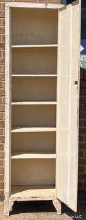 White Painted Steel Industrial Cabinet or Locker. 18w x 12d x 66" Tall