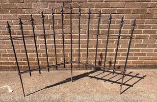 Two (2) 50"L Segments on 90 Degree Swivel Hinge of Cast Iron Fence. Second of Two Offered in this Auction. 40" tall