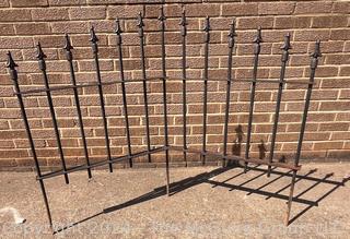 Two (2) 50"L Segments on 90 Degree Swivel Hinge of Cast Iron Fence. Second of Two Offered in this Auction. 40" tall