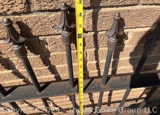 Two (2) 50"L Segments on 90 Degree Swivel Hinge of Cast Iron Fence. Second of Two Offered in this Auction. 40" tall