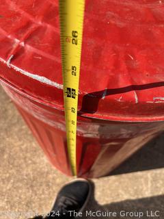 Red Painted Galvanized Aluminum Trash Can