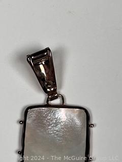 Sterling Silver Pendant With Pearl Signed by Designer 