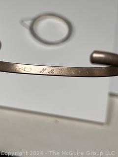 Two (2) Sterling Silver Bangle and Cuff Bracelets. 24.7 grams