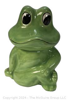 Ceramic Frog Cookie Jar (Note: some damage as shown)