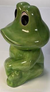 Ceramic Frog Cookie Jar (Note: some damage as shown)