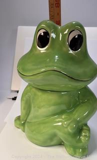 Ceramic Frog Cookie Jar (Note: some damage as shown)