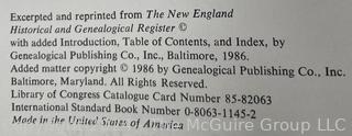 New England and Mayflower Genealogy Reference Books