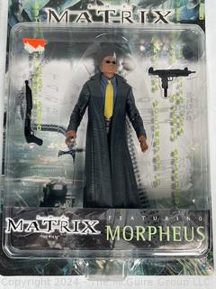 Original 1999 The Matrix Action Figures Neo Trinity and Morpheus Warner Bro Toy. Sealed New in Box