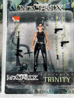 Original 1999 The Matrix Action Figures Neo Trinity and Morpheus Warner Bro Toy. Sealed New in Box