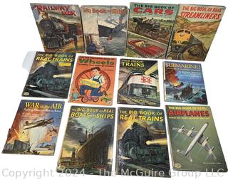 Collection of Vintage Children's Books on Transportation 