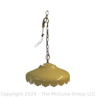 Retro Harvest Gold Metal Hanging Swag Lamp