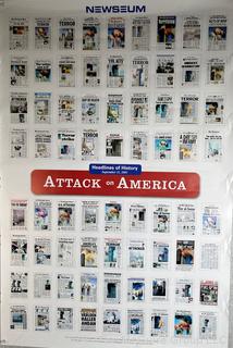 "Attack on America" Poster from Washington DC's Newseum Museum 24 x 36"