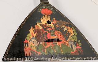 Russian Folk Instrument Balalaika 6 String Hand Painted 15 x 27"