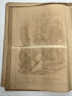 Folio of 14 British Newspaper Printed Pages from the Weekly Publication "Will-o'-the-Wisp". Covers Oct. Nov. and Dec. of 1868. Political and Cultural Satire by English Engraver John Proctor. 10" x 14" with Center Fold Mounting Strip